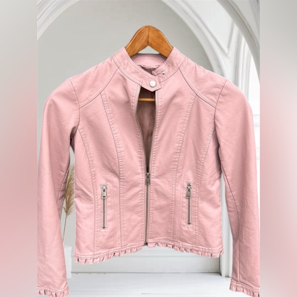 BACCINI pink vegan leather jacket in women’s petite small, excellent condition - Picture 13 of 13